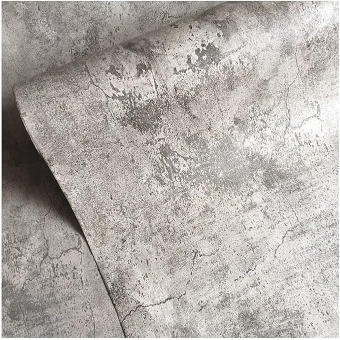BAYYA Concrete Wallpaper Peel and Stick Grey/Brown/Beige Cement Contact Paper 15.8