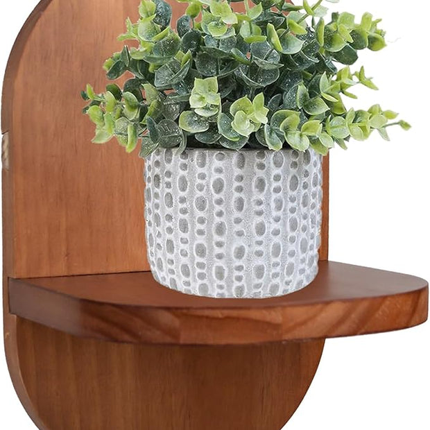 ARTORA Wall Mounted Plant Holder, Wooden Flower Pot Wall Hanging Shelf Black Indoor Outdoor Decorative Floating Shelves Planter Hanger Racks for Wall Bedroom Living Room Porch Balcony Decor (1 Pack)
