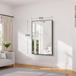 Koonmi Black Framed Bathroom Mirror - Shatterproof 30
