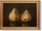 HUARCEY Gold Framed Vintage Wall Art for Living Room, Pear Fruits Painting Prints Shelf Decor for Kitchen, Aesthetic Bedroom Wall Art Decor, Christmas Gift for Friends or Family (Two Pears 12