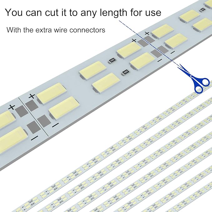 Under Cabinet LED Lighting 10Pack Rigid DC 12V LED Light Strip Light Super Bright Led Bar - Red SMD5630 9W 84LED Double Row 0.5m/20in for Counter,Shelf,TV Back,Showcase