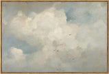 InSimSea Framed Canvas Wall Art Vintage Decor, Home Decor Classical Oil Paintings Sky Cloud Prints, Vintage Landscape Large Wall Art for Living Room Bedroom Bathroom Home Office Decor, 16