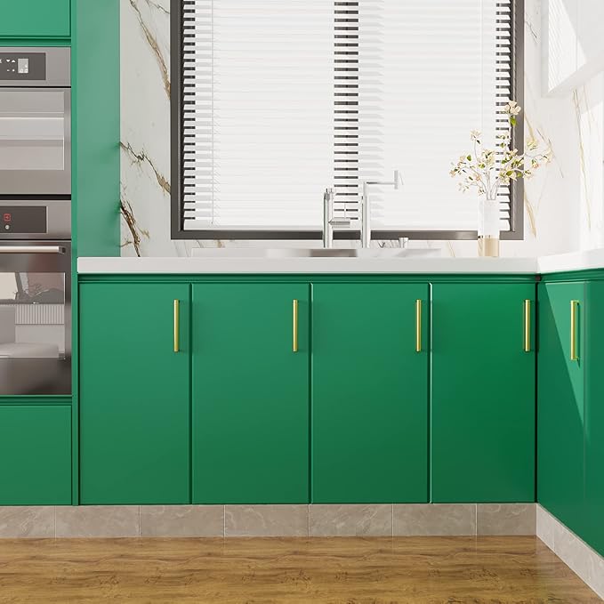 VEELIKE 15.7''x118'' Matte Shamrock Green Wallpaper Peel and Stick Vintage Green Contact Paper Waterproof Self Adhesive Removable Wallpaper for Bedroom Walls Cabinets Countertops Drawer Shelves Vinyl