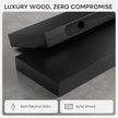 Homeforia Black Floating Shelf 18 inch, High End Solid Real Wood 18inch Bathroom Floating Shelves for Wall Mounted, Black Wooden 18in Floating Shelves, Heavy Duty Bracket, 18 X 6.5 X 1.75 in, Set of 4