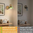 Redluck Battery Operated Wall Sconce with Remote Control, Vintage Green Glass Wireless Wall sconces Set of Two, Rechargeable Battery Powered Wall Lamp for Bedside Bedroom Living Room Hallway Decor