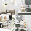 3-Tier Kitchen Spice Rack, Freestanding Stackable Organizer Shelf, Bathroom Countertop Storage Shelf, Cosmetic Organizer Holder, Square Standing Rack (Golden)