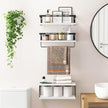 Fixwal Wall Mounted Bathroom Shelves Over Toilet, Rustic Wood Floating Shelves with Metal Frame and Towel Bar for Bathroom, Kitchen, Bedroom, Living Room (White)