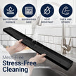Silicone Magnetic Over the Stove Shelf for Back of Stove - Magnetic Stove Top Shelf and Over Stove Shelf, Over Oven Shelf for Top of Stove, Over the Stove Spice Rack, Includes 6 Extra Plates (Black)