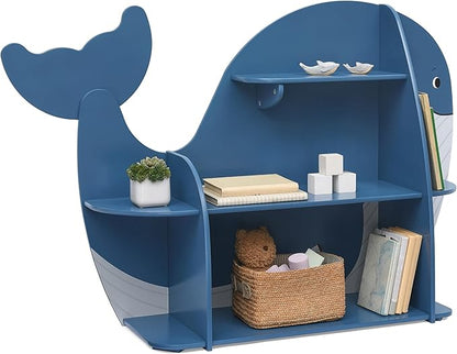 Delta Children Whale Bookcase - Greenguard Gold Certified, Blue