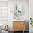 White Irregular Oval Wall Mirror Large 26