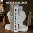 Modern Decorative Stone Bookends, Heavy Duty Book Ends Unique for Heavy Books, Cool Vintage Book Ends for Shelves & Office Desk, Thinker Sculpture Bookends