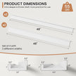 Fun Memories Picture Ledge Shelves Set of 4, 48 Inch Rustic Wall Mounted Floating Shelves with Lip for Home Storage and Décor in Bathroom, Kitchen, Nursery, Bedroom, Living Room, White