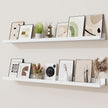 Heimlove Picture Ledge Shelf,36 inch Long Floating Shelves for Wall Set of 2,White Picture Shelf with Lip for Wall Decor,Living Room,Bedroom,Bookshelf,Nursery,Perfume