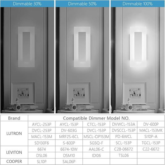 LMQNINE Modern Dimmable LED Wall Sconces Set of Two with 10%-100% Brightness Wall Light 9W 6000K Acrylic Chrome Wall Sconces Wall Lighting for Bedroom Living Room Hallway Staircase Corridor
