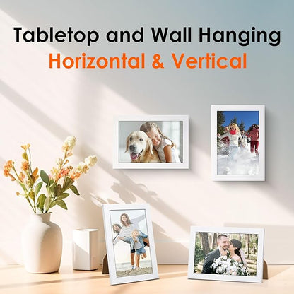 FIXSMITH 4x6 Picture Frame Bulk-4 Pack, Photo Frame 4x6 with HD Plexiglass, White Picture Frames Collage Wall Decor, Wall & Tabletop Picture Frames