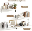 Fun Memories Deep Floating Shelves, 24W x 8D Floating Shelves Set of 2, Wall Mounted Shelf with Metal Brackets, Rustic Wood Wall Shelf for Bathroom, Kitchen and Living Room, White