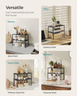 SONGMICS Cabinet Organizer Shelf, Set of 4 Kitchen Counter Shelves, Kitchen Storage, Spice Rack, Stackable, Expandable, Metal and Engineered Wood, Ink Black and Ebony Black UKCS028B01