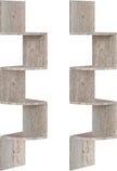 HOOBRO Corner Shelf Wall-Mounted, Set of 2 Floating Corner Shelves, 4-Tier Corner Bookshelves for Wall Decor in Living Room, Bedroom, Bathroom, Home Office, Greige BG25BJP201