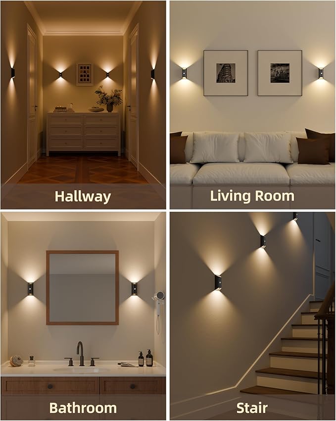 EZVALO Motion Sensor Wall Lights Indoor, 4000mAh Rechargeable Battery Operated Wall Sconces, 3 Color Temps, Dimmable, Wireless Magnetic Night Light with Remote, Timer, for Hallway, Stair, Bedroom