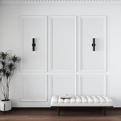 3 Sets Peel and Stick Pre-Cut Wall Molding Kit Wainscot Wall Panel Premade Wainscoting Panels for Interior Molded Home Moulding Decoration(Fashion)