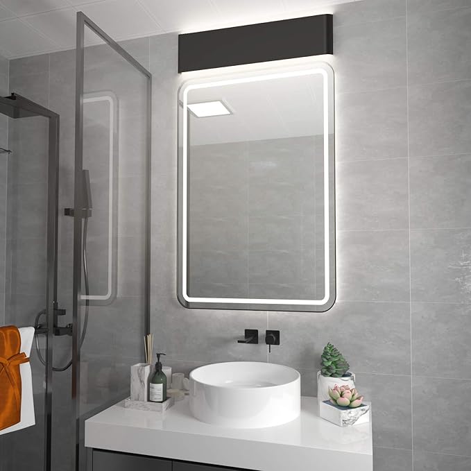 Aipsun 24in/20W Matte Black Modern Vanity Light Up and Down LED Vanity Light for Bathroom Wall Lighting Fixtures (Cool White 5000K)