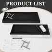 Solid Wood Floating Shelves for Wall 24 inch Bathroom Hanging Wall Shelves Set of 2 for Living Room Bedroom Kitchen Farmhouse 24x6.7 inch - Black