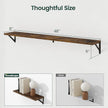 Floating Shelves, 8 Inch Deep Rustic Wood Wall Storage, 48W x 8D Wall Shelves Set of 2, Heavy Duty Metal Brackets, Industrial Book Shelf for Living Room, Kitchen, Bathroom, Bedroom, Brown