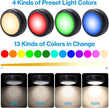 Cadrim Puck Lights, 2 Pack 13 Colors Changeable LED Puck lightings Battery Powered Dimmable Under Cabinet Lights, Battery Powered Under Counter Lights with 1 Wireless Remote Controls, Black