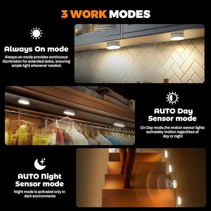 4 Pack Under Cabinet Lights with Charging Station, Rechargeable Under Cabinet Lighting with Remote, 3 Color Temps & 12 RGB, Dimmable Motion Sensor Lights for Kitchen, Pantry and Shelf