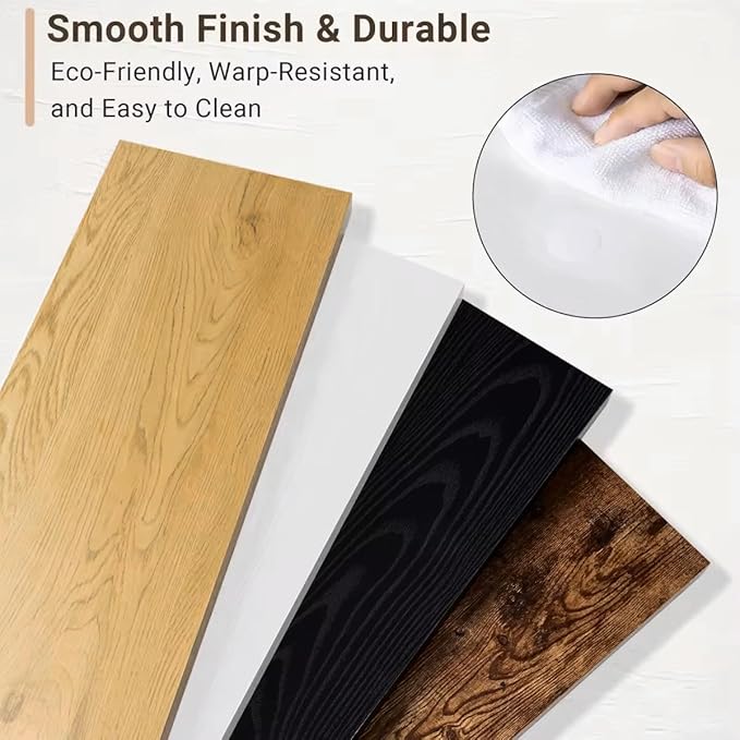 Vivelove 10 in Deep Floating Shelves for Wall, 55" x 10.2" x 1.5" Shelves for Room Wall Mounted, 1.5 Inch Thick Shelf for Bathroom Bedroom Kitchen Book Room, Modern Farmhouse Decor, Set of 2, White