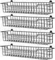 Spice Rack Organizer Wall Mount, Spice Organization Storage Shelf for Cabinet Door, 4 Packs Wall Spice Rack Saving Space for Kitchen, Black