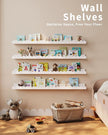 Shario Nursery Book Shelves, 4-Pack White Floating Shelves for Wall Kids, Scalloped Shelves, Wall Book Shelves for Bedroom Kids, Toddler Room, Baby Room, Nursery Decor (White, 36 Inches)