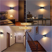 TingMiao Black Modern LED Wall Sconce, 3 Colors Indoor Wall Lights, 10W Hardwired Up and Down Aluminum Wall Mount Lamp for Bedroom Living Room Hallway Corridor (Black, 1 Pack)