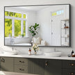 Koonmi Black Framed Bathroom Mirror - Shatterproof 36
