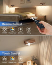 YiLaie Wall Lights for Bedroom Battery Operated, Battery Operated Wall Sconce Set of Two,Dimmable Wireless Wall Mount Lamp with 3 Color Temperature for Bedside