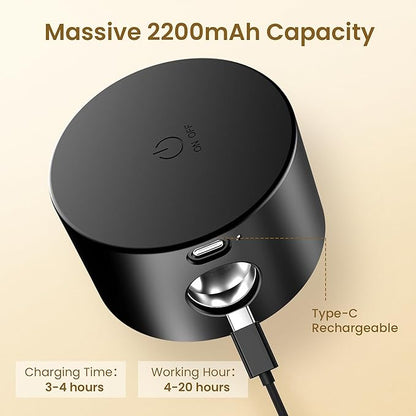 Wall Mounted Lamp LED Wall Lights with Rechargeable Battery Operated, 3 Color Temperatures & 3 Brightness Levels 360°Rotate Magnetic Ball, Cordless Sconces for Bedroom Reading Bedside Black-2 PACK