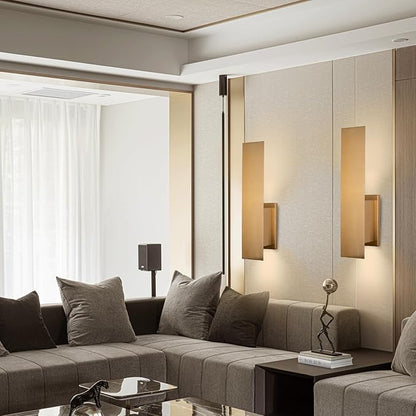 Indoor Wall Sconces, Modern Wall Lights, Up and Down Wall Mount Light, Dimmable Hardwired Wall Light for Bedroom, Living Room, Hallway, GU10 Bulbs Excluded (Brushed Gold)