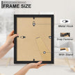 A PLUS MAX 8x10 Picture Frame Set of 6, Engineered Wood Frame Display Photo 5x7 with Mat or 8 x 10 without Mat, 8by10 Frame with Black Wood Grain for Wall - 6 Pack/Black/8