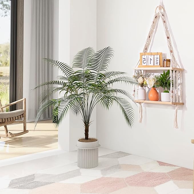 Boho Wall Hanging Shelves Macrame Floating Plant Photos Wood Shelf for Bedroom Living Room Apartment Decor