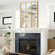 Large Rectangle Large Wall Mirror, Gold Metal Framed Mirror Golden Wall Mounted Decorative Mirrors for Living Room Bedroom Entryway 24x35 Inch Decor