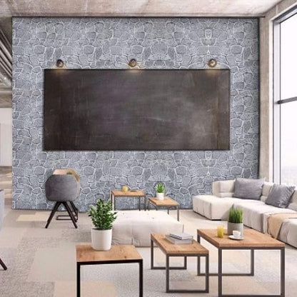 Okydoky Grey Stone Peel and Stick Wallpaper, 17.7" x 197", Removable Film Textured Wallpaper Self-Adhesive, Home Decor for Room Kitchen Wall Cabinet Vinyl Roll NO.101-5