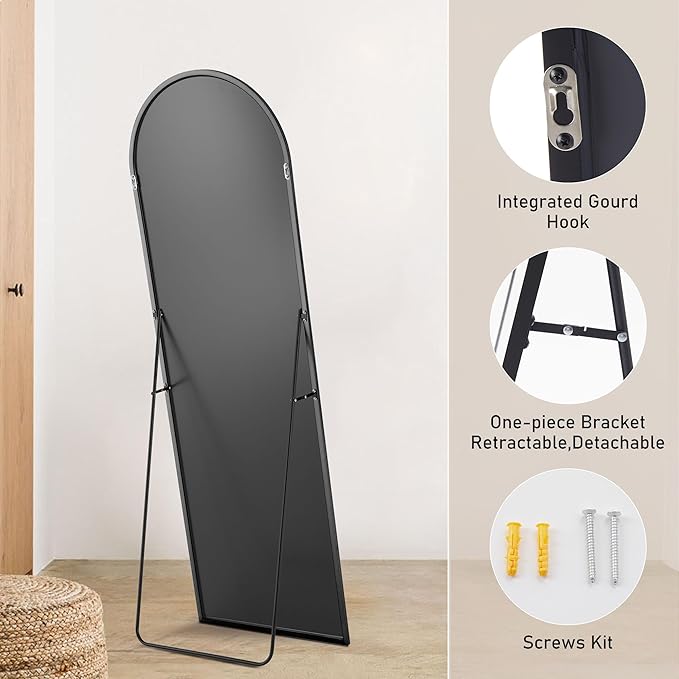 OLIXIS Arched Full Length Mirror for Bedroom, 65