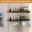 4 Pack Magnetic Spice Rack Organizer for Refrigerator and Oven, Matt Black Fridge Organizers and Storage for Kitchen