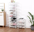 Stackable Small Shoe Rack, Entryway, Hallway and Closet Space Saving Storage and Organization (10-Tier, White)
