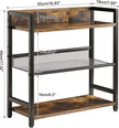 IBUYKE 3-Tier Spice Rack Industrial Counter Shelf Desktop Storage Organizer Standing Seasoning Rack for Countertop Kitchen Office Living Room Desktop Rustic Brown UTLJ021H