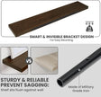 Marsmiles Solid Wood Floating Shelves for Wall, 48”W x 9”D x 1.56”H Large Wall Shelves for Living Room Bedroom Bathroom Kitchen Drcor Storage with Invisible Heavy-Duty Metal Bracket, Walnut, Set of 1