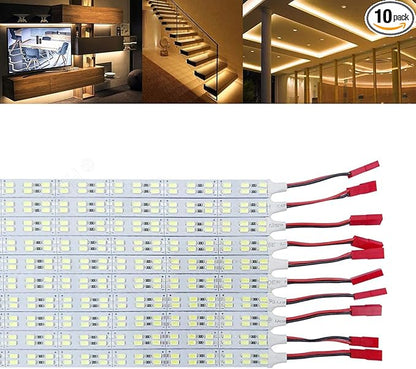 ICIH (Pack-10 Aluminum DC12V 9W SMD5630 Double Row 84LED 0.5M/20inches Rigid Hard LED Strip Light Natural White 5500K Super Bright Led Bar (Natural White)
