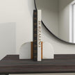 Deco 79 Marble Decorative Bookends 5 lbs Non Skid Bookends with Wood Details, Set of 2 Office Bookends4
