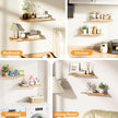 Floating Shelves for Wall 24 Inch Wooden Floating Shelves Live Edge Shelf with Unique Natural Grain Wall Mounted Rustic Pine Wood Shelf for Living Room Bedroom Kitchen Bathroom (Natural)