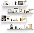 LaVie Home Floating Shelves for Wall Storage Set of 4, 47.2 Inch Picture Ledge Shelf, White Wall Shelves with Lip for Kitchen, Bedroom, Bathroom, and Living Room